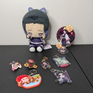 Demon Slayer Plush, Acrylic Stand, Keychains, & Pins